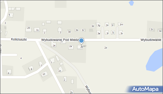 Osie, Wybudowanie Pod Miedzno, 2b, mapa Osie