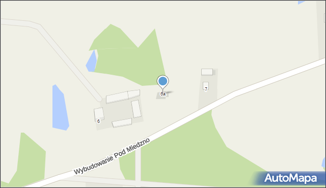 Osie, Wybudowanie Pod Miedzno, 6a, mapa Osie