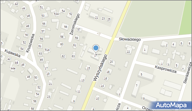 Osięciny, Wyszyńskiego Stefana, ks. kard., 17, mapa Osięciny