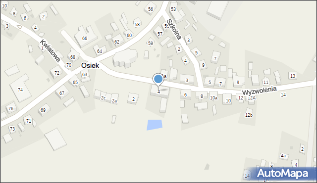 Osiek, Wyzwolenia, 4, mapa Osiek