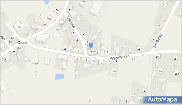 Osiek, Wyzwolenia, 5, mapa Osiek