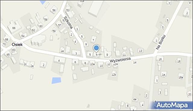 Osiek, Wyzwolenia, 7, mapa Osiek