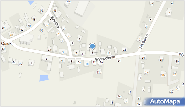 Osiek, Wyzwolenia, 9, mapa Osiek