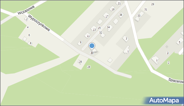 Osiek nad Wisłą, Wypoczynkowa, 30, mapa Osiek nad Wisłą