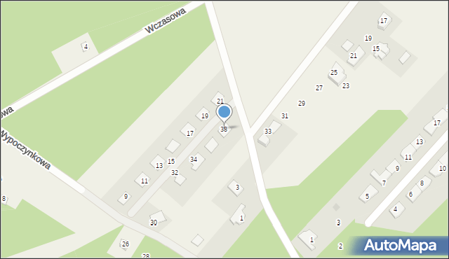 Osiek nad Wisłą, Wypoczynkowa, 38, mapa Osiek nad Wisłą