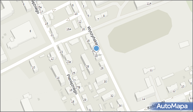 Ostróda, Wyszyńskiego Stefana, ks. kard., 22, mapa Ostróda