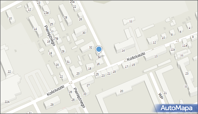 Ostróda, Wyszyńskiego Stefana, ks. kard., 34, mapa Ostróda