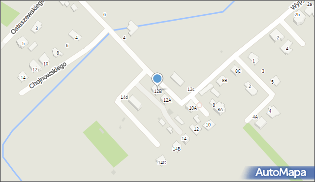 Ostrołęka, Wypychy, 12B, mapa Ostrołęka