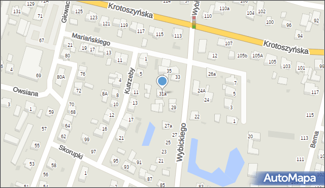 Ostrów Wielkopolski, Wybickiego Józefa, gen., 31a, mapa Ostrów Wielkopolski