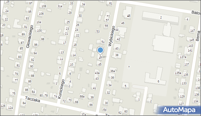 Ostrów Wielkopolski, Wybickiego Józefa, gen., 47, mapa Ostrów Wielkopolski