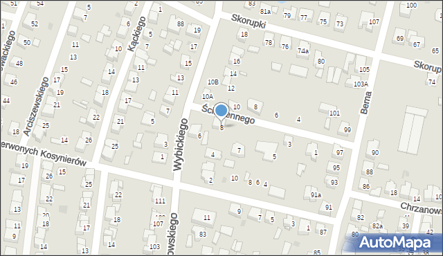 Ostrów Wielkopolski, Wybickiego Józefa, gen., 8, mapa Ostrów Wielkopolski