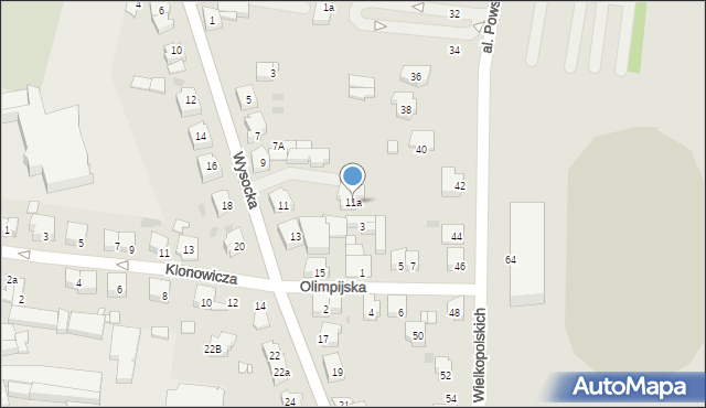 Ostrów Wielkopolski, Wysocka, 11a, mapa Ostrów Wielkopolski