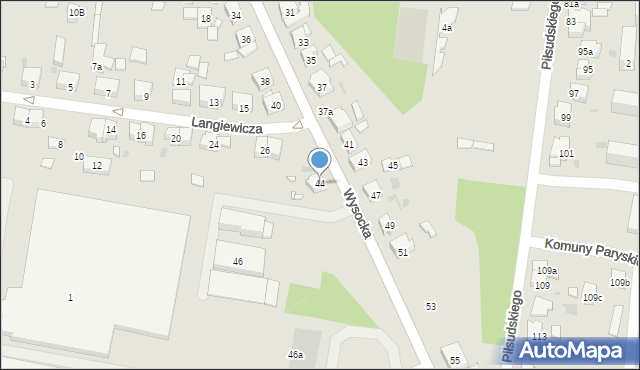 Ostrów Wielkopolski, Wysocka, 44, mapa Ostrów Wielkopolski