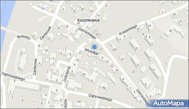 Oświęcim, Wysoka, 4, mapa Oświęcimia