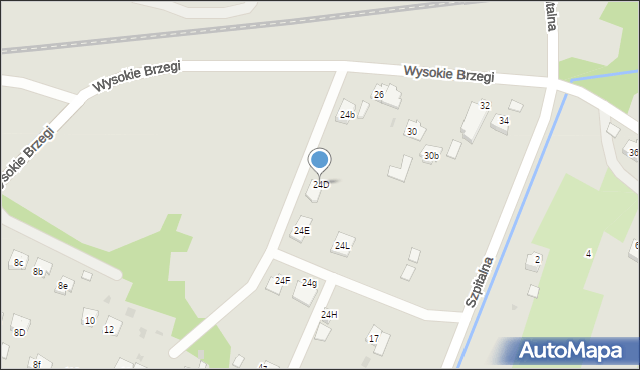 Oświęcim, Wysokie Brzegi, 24D, mapa Oświęcimia