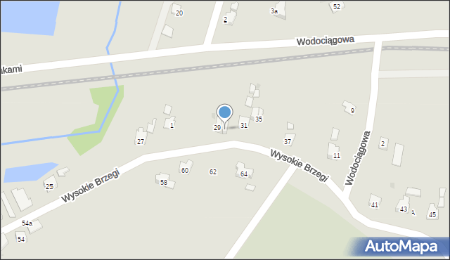 Oświęcim, Wysokie Brzegi, 29a, mapa Oświęcimia