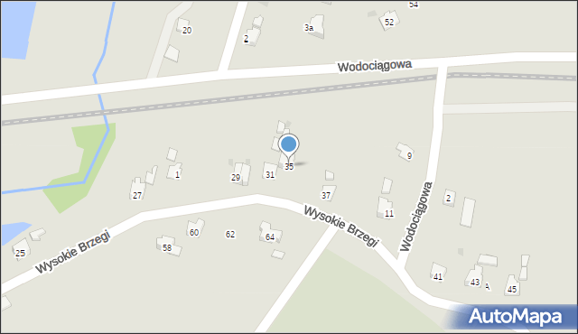 Oświęcim, Wysokie Brzegi, 35, mapa Oświęcimia
