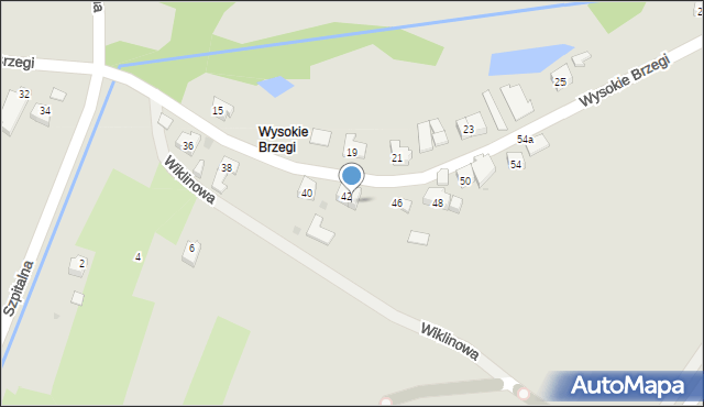 Oświęcim, Wysokie Brzegi, 44, mapa Oświęcimia