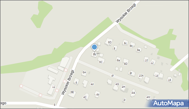 Oświęcim, Wysokie Brzegi, 6b, mapa Oświęcimia