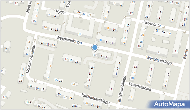 Oświęcim, Wyspiańskiego Stanisława, 11, mapa Oświęcimia