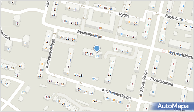 Oświęcim, Wyspiańskiego Stanisława, 13, mapa Oświęcimia