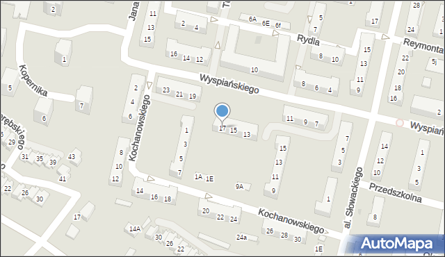 Oświęcim, Wyspiańskiego Stanisława, 17, mapa Oświęcimia