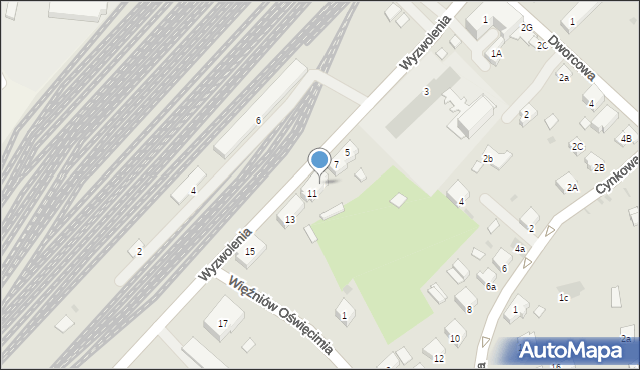 Oświęcim, Wyzwolenia, 9, mapa Oświęcimia