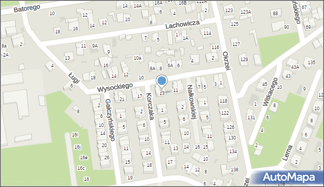 Otwock, Wysockiego Piotra, 13, mapa Otwock