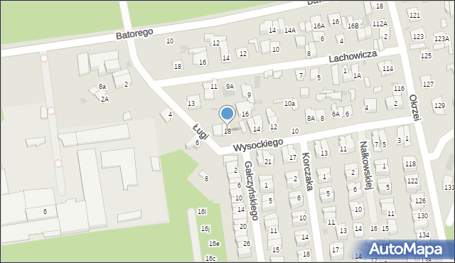 Otwock, Wysockiego Piotra, 18, mapa Otwock
