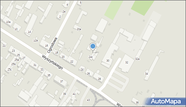 Ozorków, Wyszyńskiego Stefana, ks. kard., 24d, mapa Ozorków