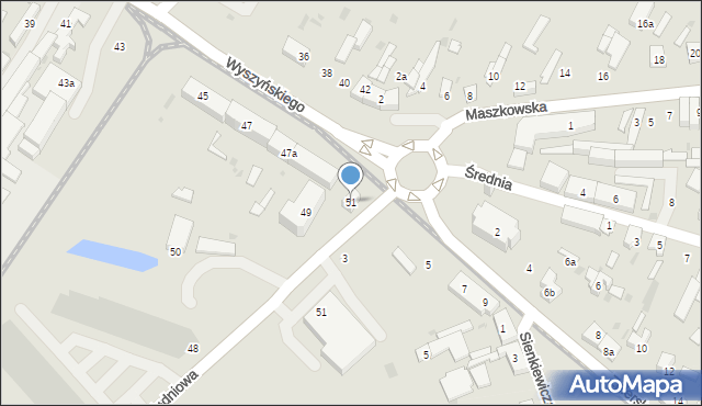 Ozorków, Wyszyńskiego Stefana, ks. kard., 51, mapa Ozorków