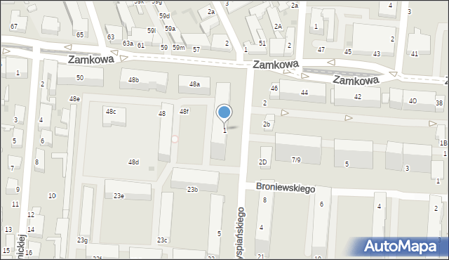 Pabianice, Wyspiańskiego Stanisława, 1, mapa Pabianic