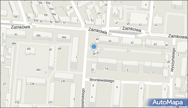 Pabianice, Wyspiańskiego Stanisława, 2b, mapa Pabianic