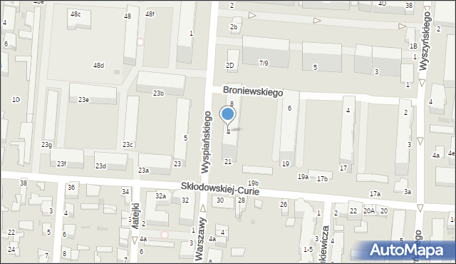 Pabianice, Wyspiańskiego Stanisława, 4, mapa Pabianic