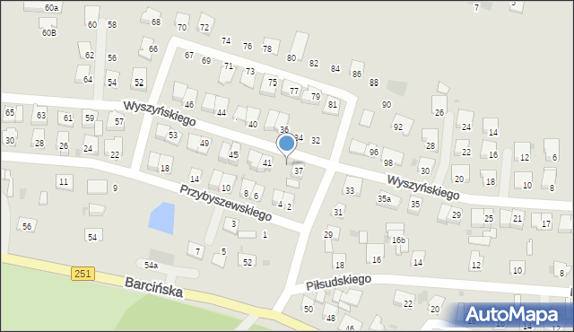 Pakość, Wyszyńskiego Stefana, ks. kard., 39, mapa Pakość