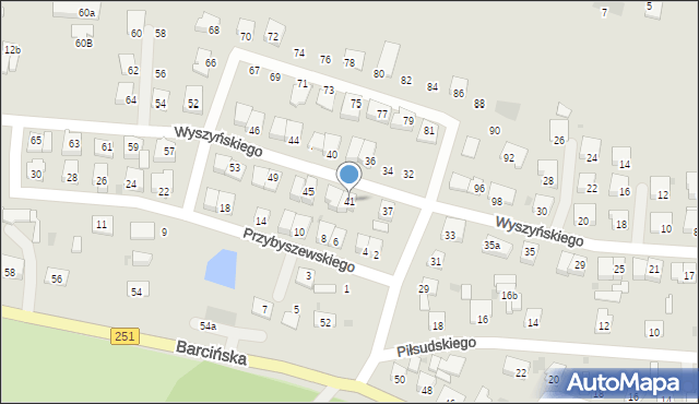 Pakość, Wyszyńskiego Stefana, ks. kard., 41, mapa Pakość