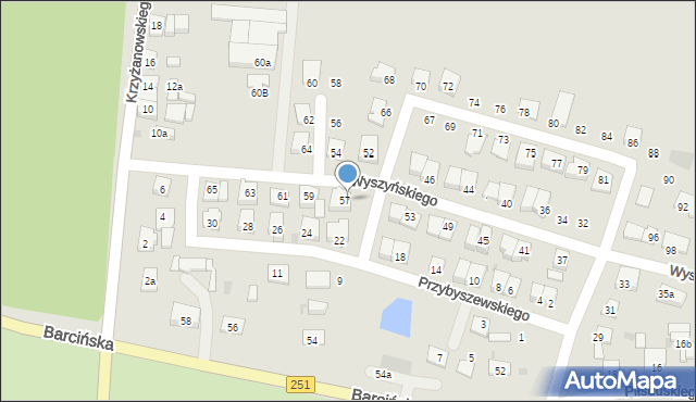 Pakość, Wyszyńskiego Stefana, ks. kard., 57a, mapa Pakość