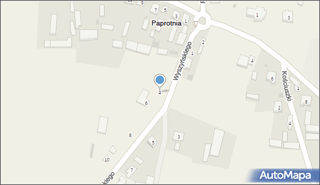 Paprotnia, Wyszyńskiego Stefana, ks. prym. kard., 4, mapa Paprotnia