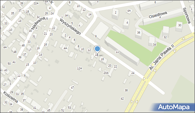 Parczew, Wyszyńskiego Stefana, ks. kard., 14a, mapa Parczew