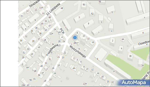 Parczew, Wyszyńskiego Stefana, ks. kard., 3, mapa Parczew