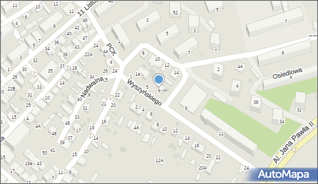 Parczew, Wyszyńskiego Stefana, ks. kard., 7, mapa Parczew