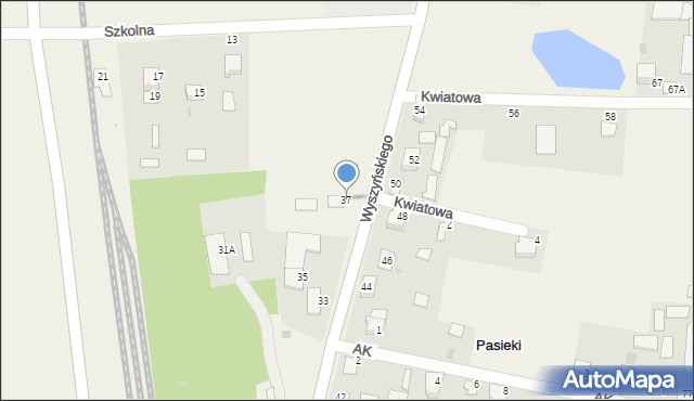 Pasieki, Wyszyńskiego Stefana, ks. kard., 37, mapa Pasieki