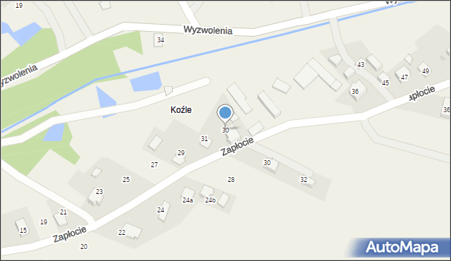 Pawłowice, Wyzwolenia, 30, mapa Pawłowice