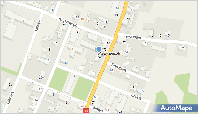 Pawłowiczki, Wyzwolenia, 74, mapa Pawłowiczki