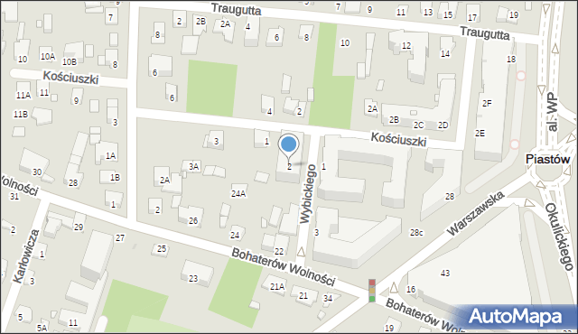 Piastów, Wybickiego Józefa, gen., 2, mapa Piastów