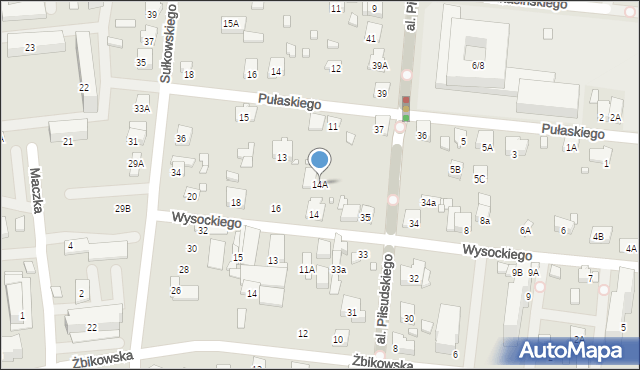 Piastów, Wysockiego Piotra, 14A, mapa Piastów