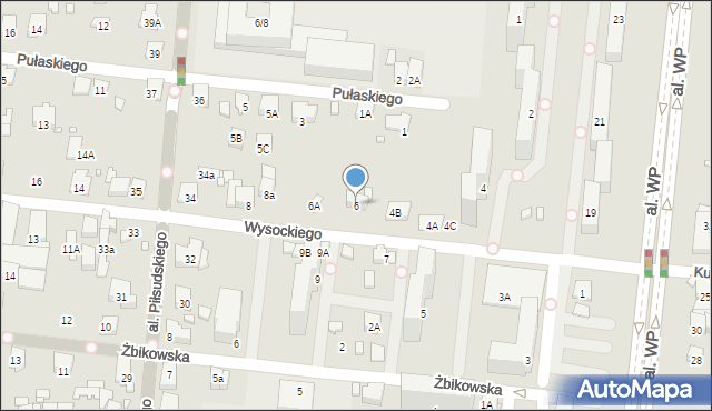 Piastów, Wysockiego Piotra, 6, mapa Piastów