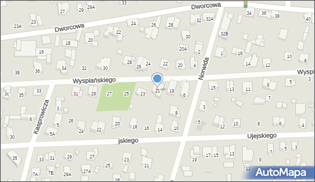 Piastów, Wyspiańskiego Stanisława, 21, mapa Piastów