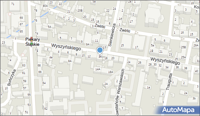 Piekary Śląskie, Wyszyńskiego Stefana, ks. prym. kard., 16, mapa Piekary Śląskie