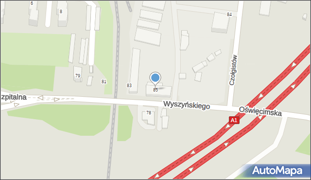 Piekary Śląskie, Wyszyńskiego Stefana, ks. prym. kard., 85, mapa Piekary Śląskie